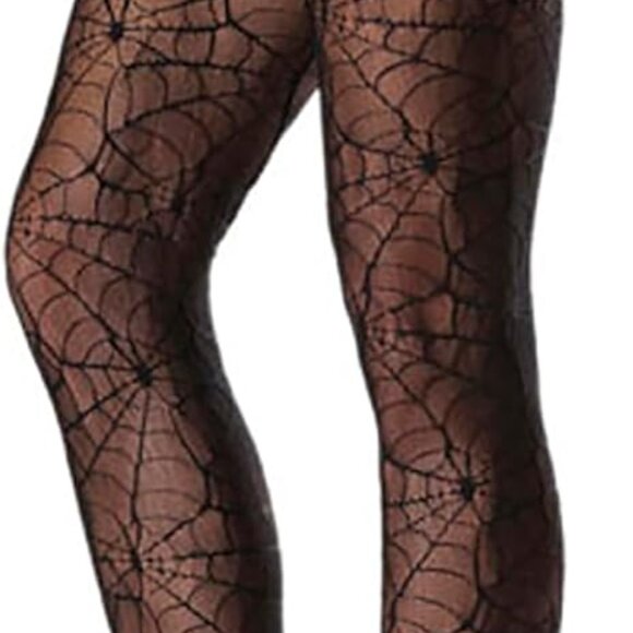 Witch Spider Web Pantyhose Stockings Spiderweb Gothic Tights Goth Pantyhose Witc - Picture 1 of 4
